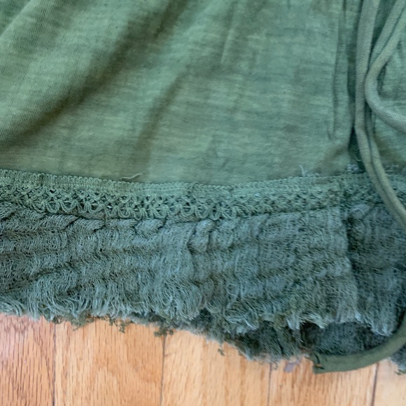 Green Bohemian gothic strap tank M/L adjustable - Picture 3 of 5